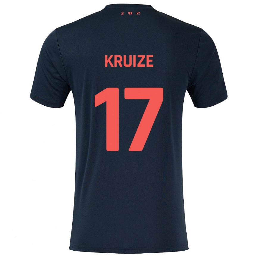 Niño Fútbol Camiseta Elisha Kruize #17 Negro Rojo 2ª Equipación 2024/25 Perú