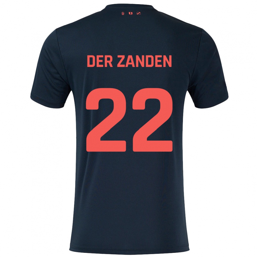 Niño Fútbol Camiseta Iise Van Der Zanden #22 Negro Rojo 2ª Equipación 2024/25 Perú