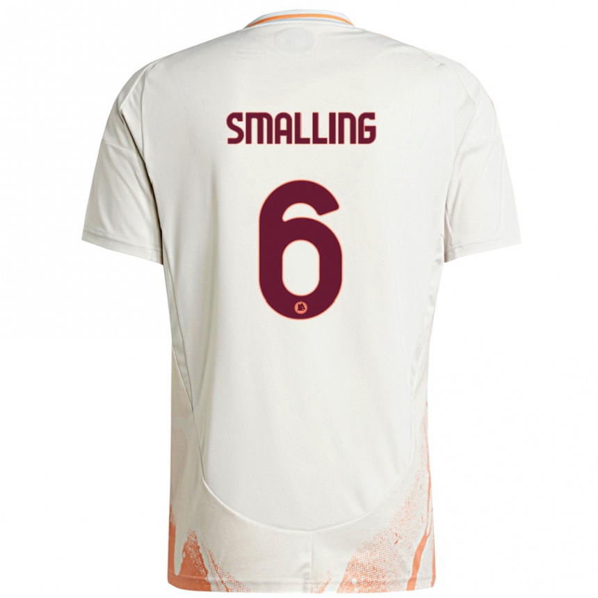 Niño Fútbol Camiseta Chris Smalling #6 Crema Blanco Naranja 2ª Equipación 2024/25 Perú