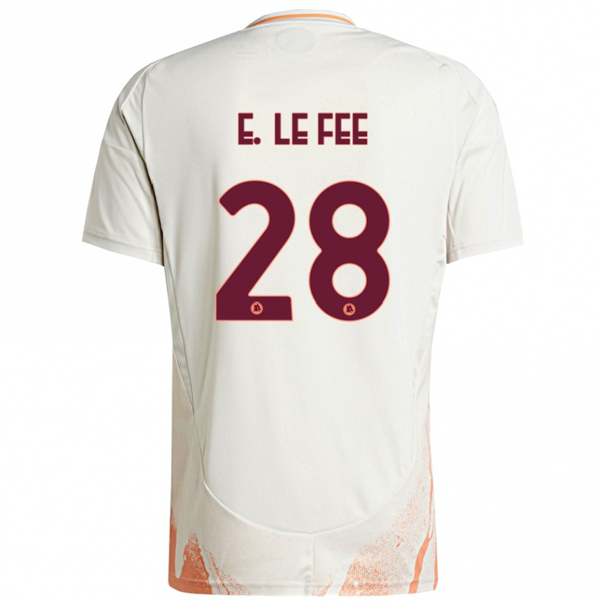 Niño Fútbol Camiseta Enzo Le Fée #28 Crema Blanco Naranja 2ª Equipación 2024/25 Perú