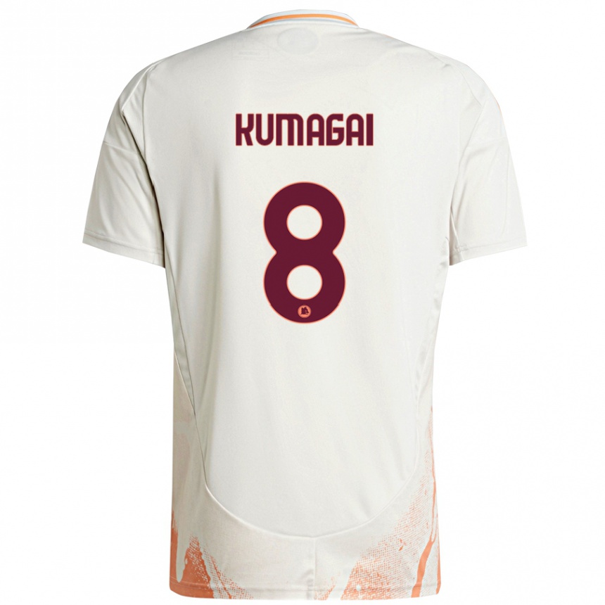 Niño Fútbol Camiseta Saki Kumagai #8 Crema Blanco Naranja 2ª Equipación 2024/25 Perú