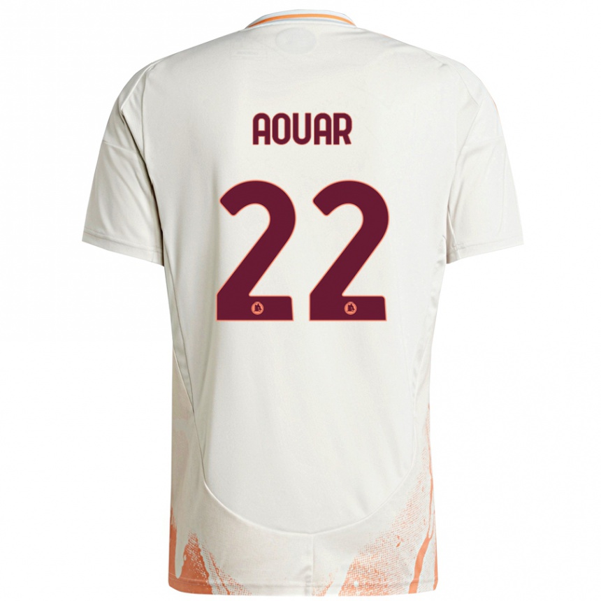 Niño Fútbol Camiseta Houssem Aouar #22 Crema Blanco Naranja 2ª Equipación 2024/25 Perú