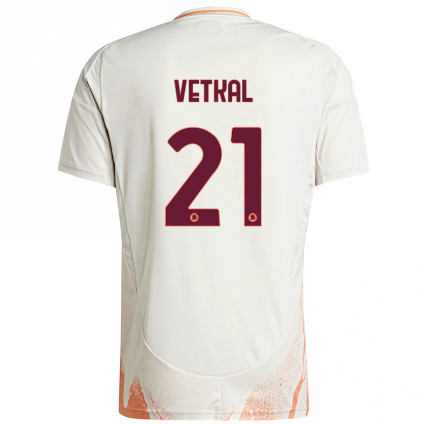 Niño Fútbol Camiseta Martin Vetkal #21 Crema Blanco Naranja 2ª Equipación 2024/25 Perú