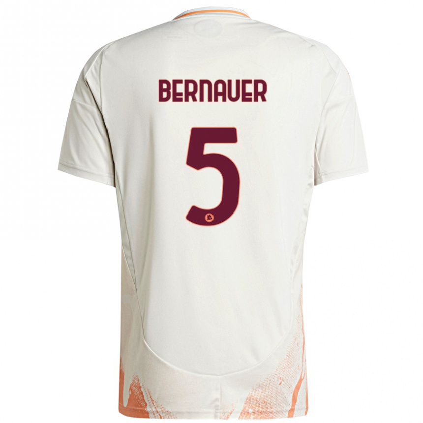 Niño Fútbol Camiseta Vanessa Bernauer #5 Crema Blanco Naranja 2ª Equipación 2024/25 Perú