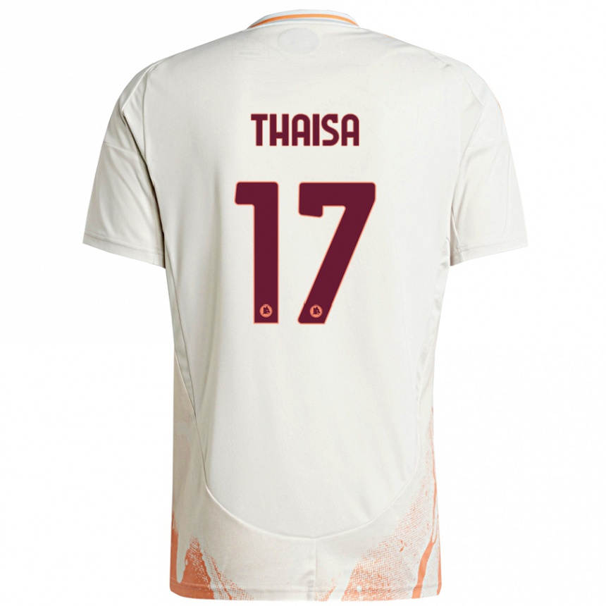 Niño Fútbol Camiseta Thaisa #17 Crema Blanco Naranja 2ª Equipación 2024/25 Perú