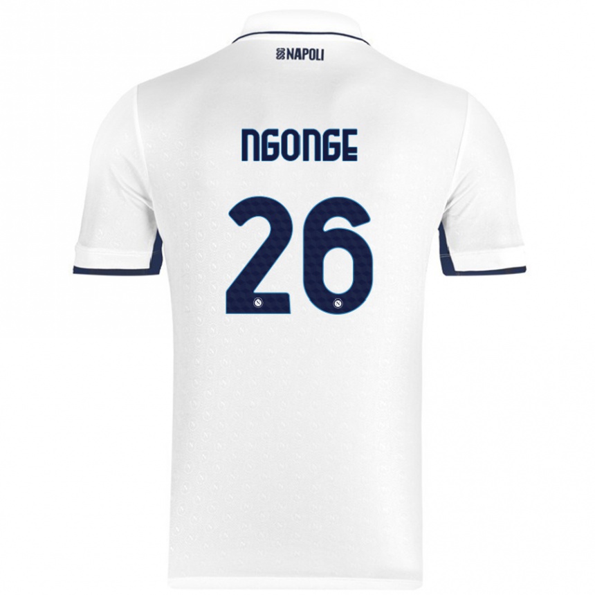 Niño Fútbol Camiseta Cyril Ngonge #26 Blanco Azul Real 2ª Equipación 2024/25 Perú