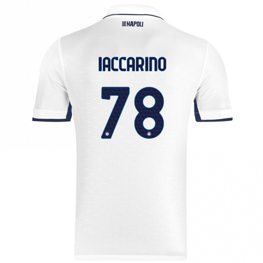 Niño Fútbol Camiseta Gennaro Iaccarino #78 Blanco Azul Real 2ª Equipación 2024/25 Perú