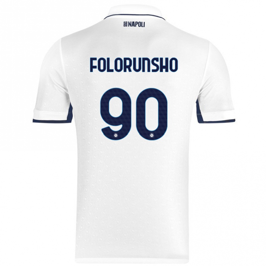 Niño Fútbol Camiseta Michael Folorunsho #90 Blanco Azul Real 2ª Equipación 2024/25 Perú