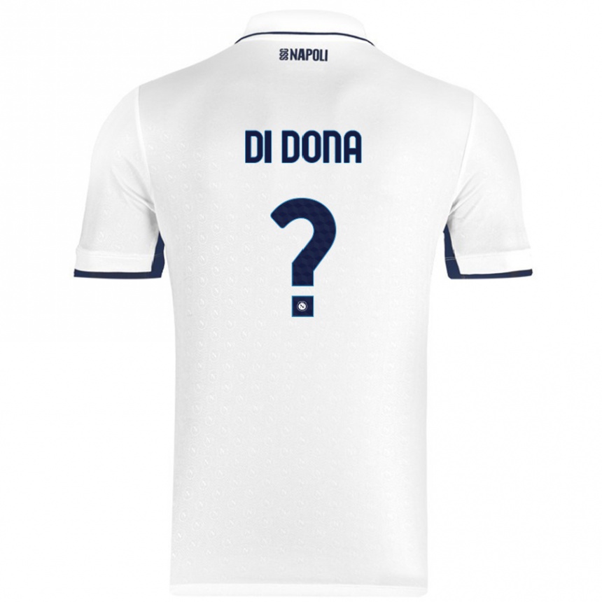 Niño Fútbol Camiseta Domenico Di Dona #0 Blanco Azul Real 2ª Equipación 2024/25 Perú