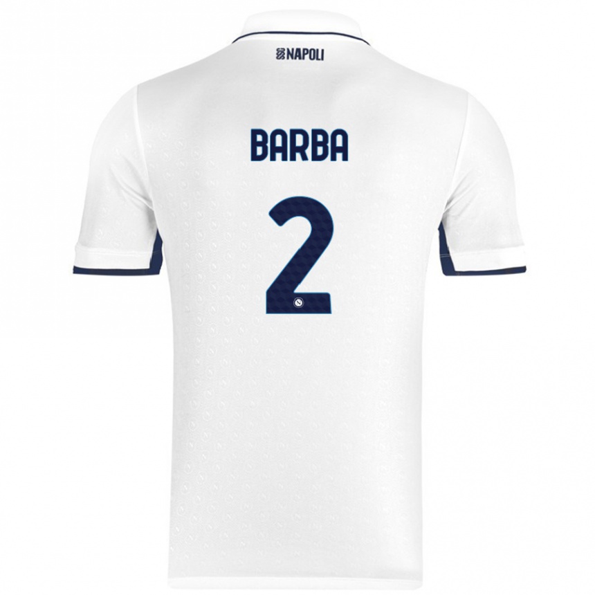 Niño Fútbol Camiseta Benedetto Barba #2 Blanco Azul Real 2ª Equipación 2024/25 Perú