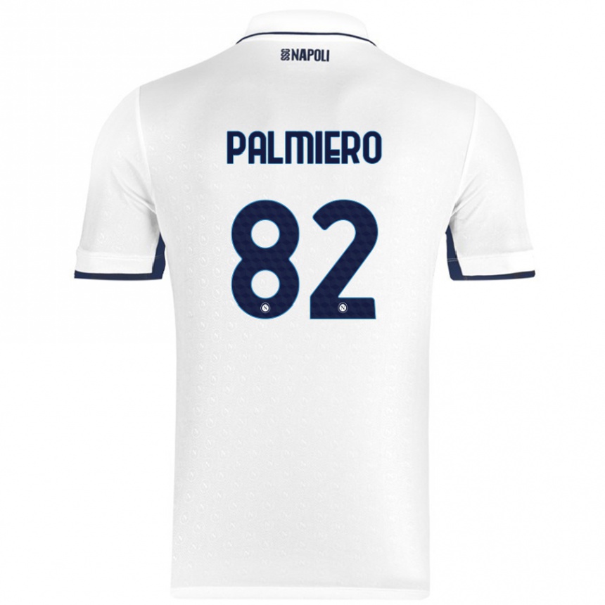 Niño Fútbol Camiseta Luca Palmiero #82 Blanco Azul Real 2ª Equipación 2024/25 Perú