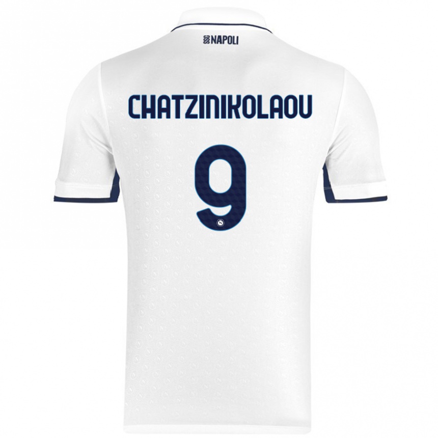 Niño Fútbol Camiseta Despoina Chatzinikolaou #9 Blanco Azul Real 2ª Equipación 2024/25 Perú