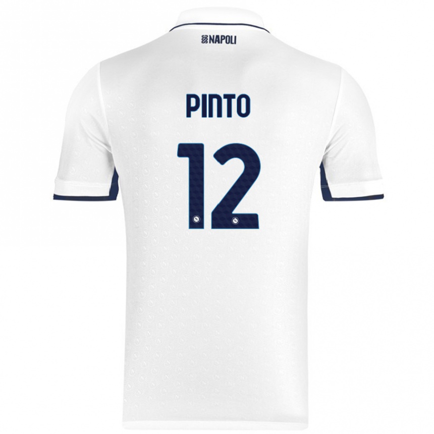 Niño Fútbol Camiseta Ciro Pinto #12 Blanco Azul Real 2ª Equipación 2024/25 Perú