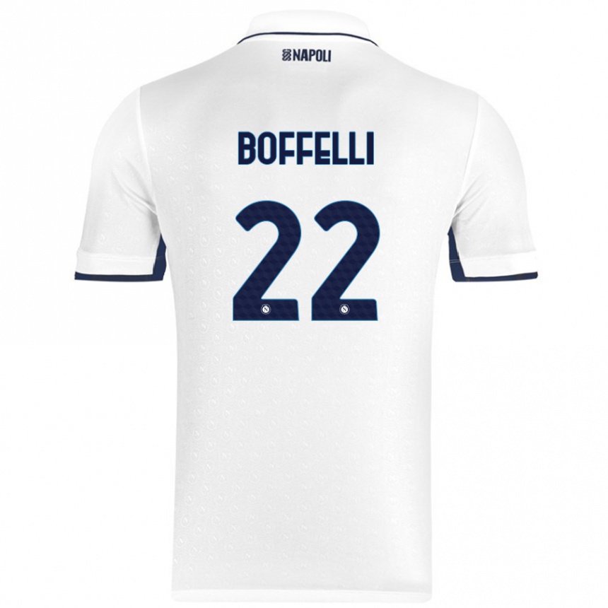 Niño Fútbol Camiseta Valerio Boffelli #22 Blanco Azul Real 2ª Equipación 2024/25 Perú