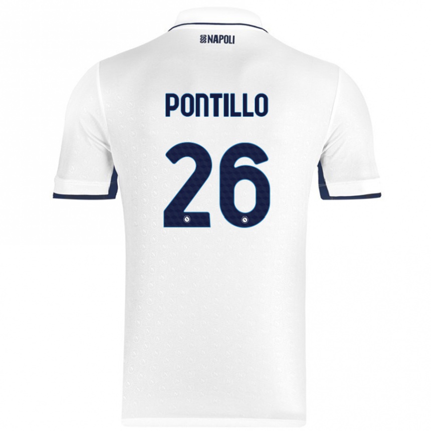 Niño Fútbol Camiseta Pasquale Pontillo #26 Blanco Azul Real 2ª Equipación 2024/25 Perú