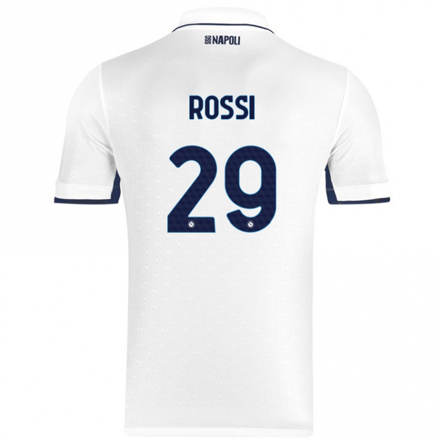 Niño Fútbol Camiseta Francesco Rossi #29 Blanco Azul Real 2ª Equipación 2024/25 Perú