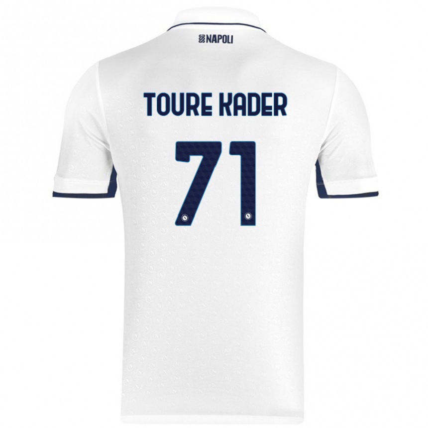 Niño Fútbol Camiseta Aziz Toure Kader #71 Blanco Azul Real 2ª Equipación 2024/25 Perú