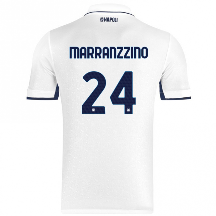 Niño Fútbol Camiseta Pasquale Marranzzino #24 Blanco Azul Real 2ª Equipación 2024/25 Perú