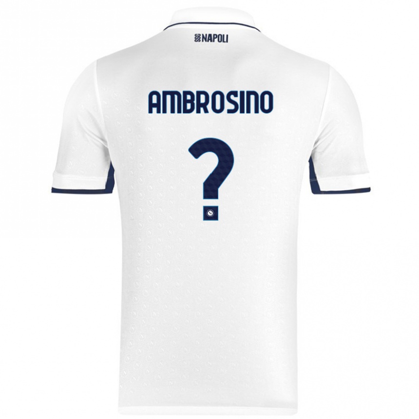 Niño Fútbol Camiseta Ambrosino #0 Blanco Azul Real 2ª Equipación 2024/25 Perú