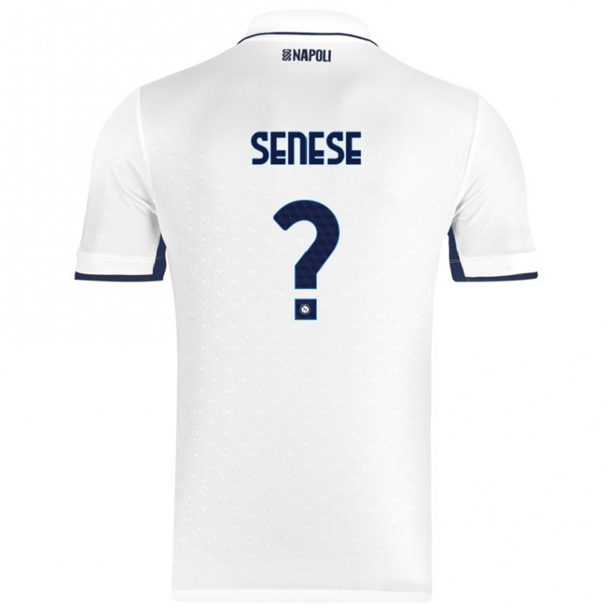 Niño Fútbol Camiseta Alberto Senese #0 Blanco Azul Real 2ª Equipación 2024/25 Perú