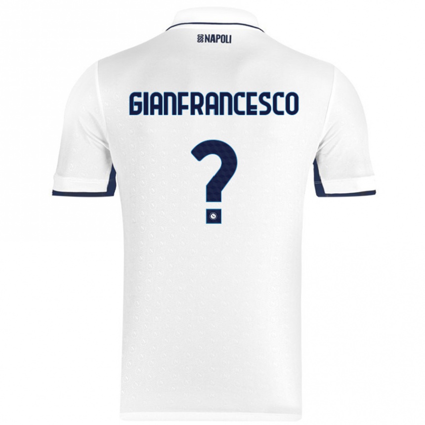 Niño Fútbol Camiseta Sergio Gianfrancesco #0 Blanco Azul Real 2ª Equipación 2024/25 Perú