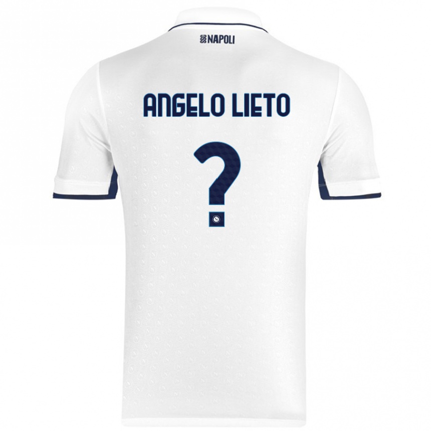 Niño Fútbol Camiseta Angelo Lieto #0 Blanco Azul Real 2ª Equipación 2024/25 Perú