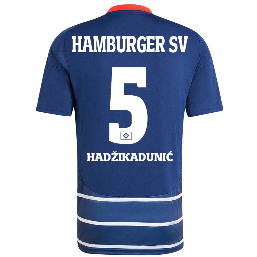 Niño Fútbol Camiseta Dennis Hadzikadunic #5 Azul Oscuro 2ª Equipación 2024/25 Perú