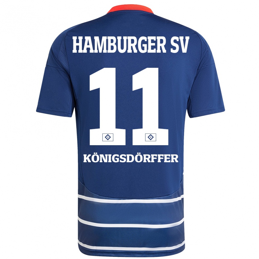 Niño Fútbol Camiseta Ransford Königsdörffer #11 Azul Oscuro 2ª Equipación 2024/25 Perú