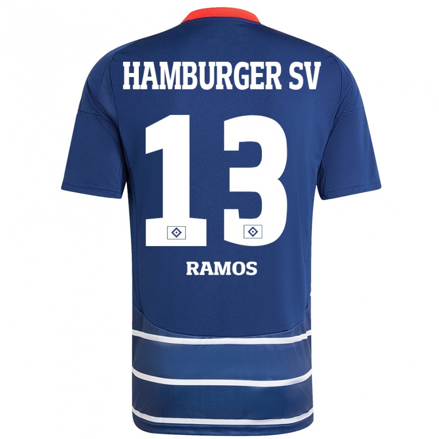 Niño Fútbol Camiseta Guilherme Ramos #13 Azul Oscuro 2ª Equipación 2024/25 Perú