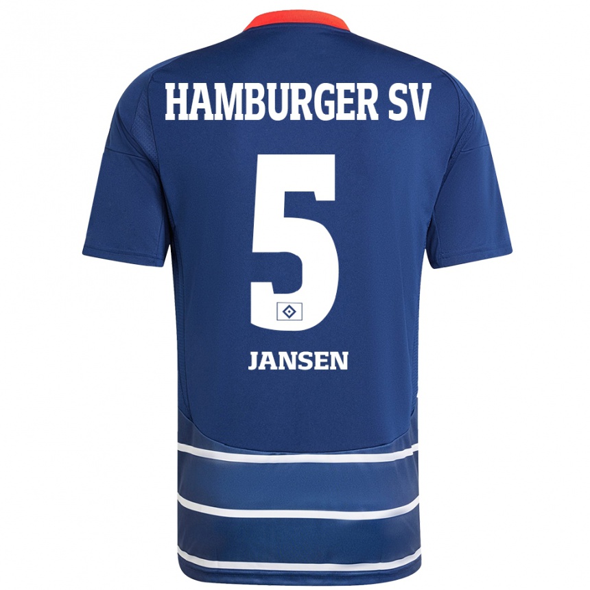 Niño Fútbol Camiseta Marcell Jansen #5 Azul Oscuro 2ª Equipación 2024/25 Perú