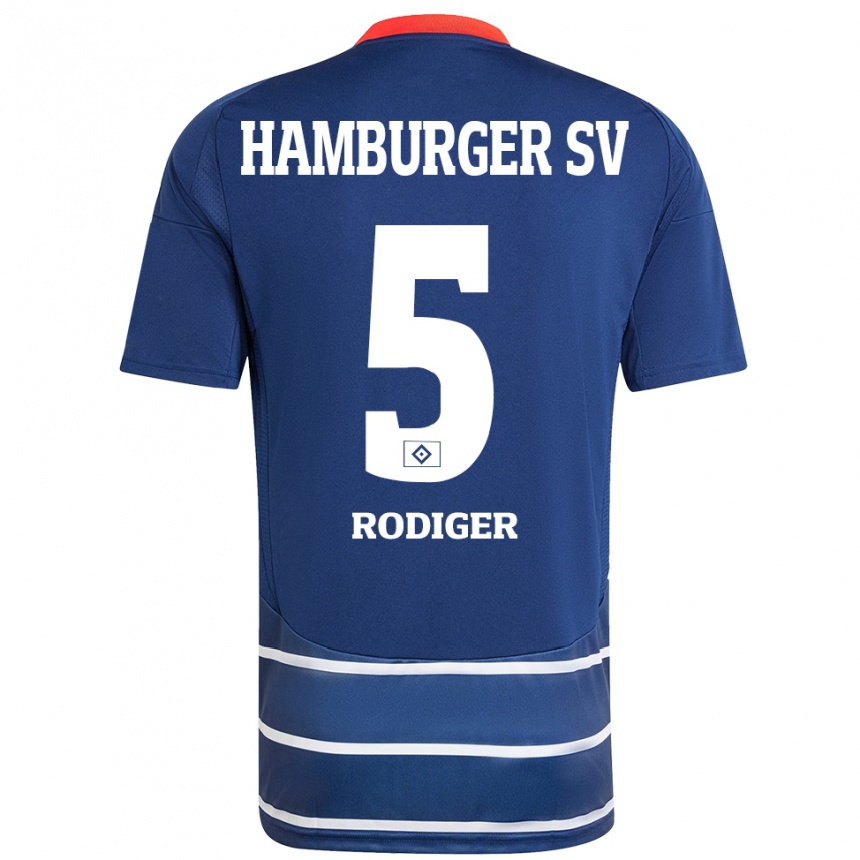 Niño Fútbol Camiseta Philipp Rödiger #5 Azul Oscuro 2ª Equipación 2024/25 Perú