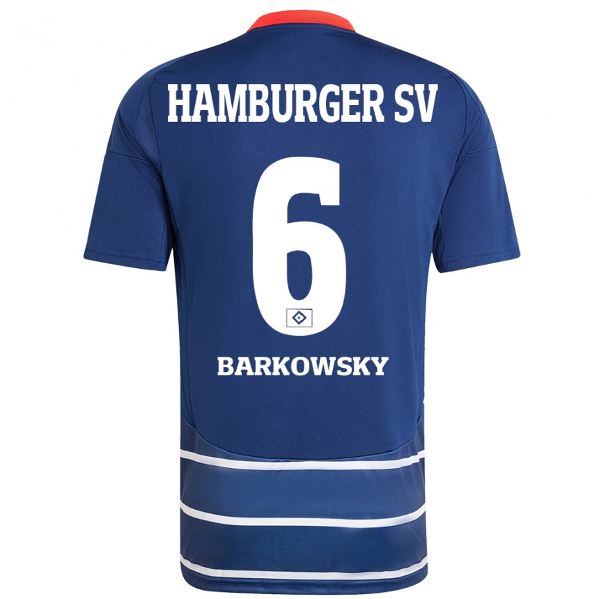 Niño Fútbol Camiseta Finn Barkowsky #6 Azul Oscuro 2ª Equipación 2024/25 Perú