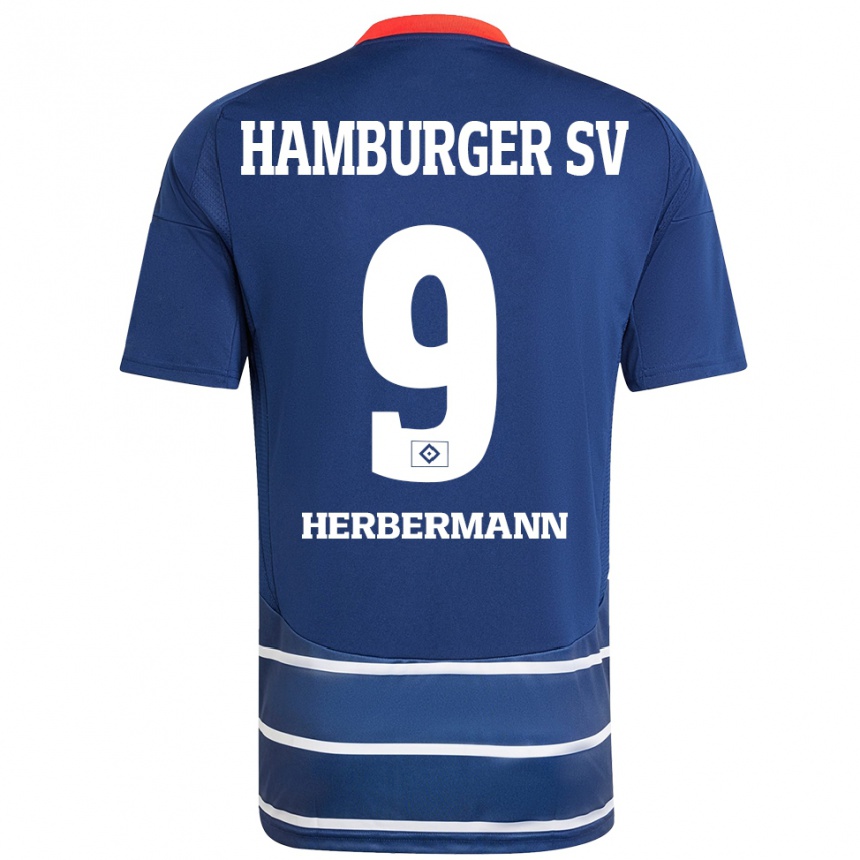 Niño Fútbol Camiseta Kevin Herbermann #9 Azul Oscuro 2ª Equipación 2024/25 Perú