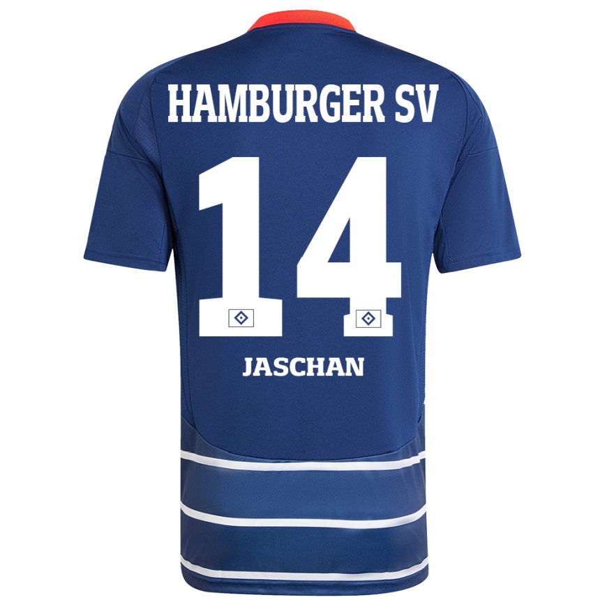 Niño Fútbol Camiseta Endrik Jaschan #14 Azul Oscuro 2ª Equipación 2024/25 Perú