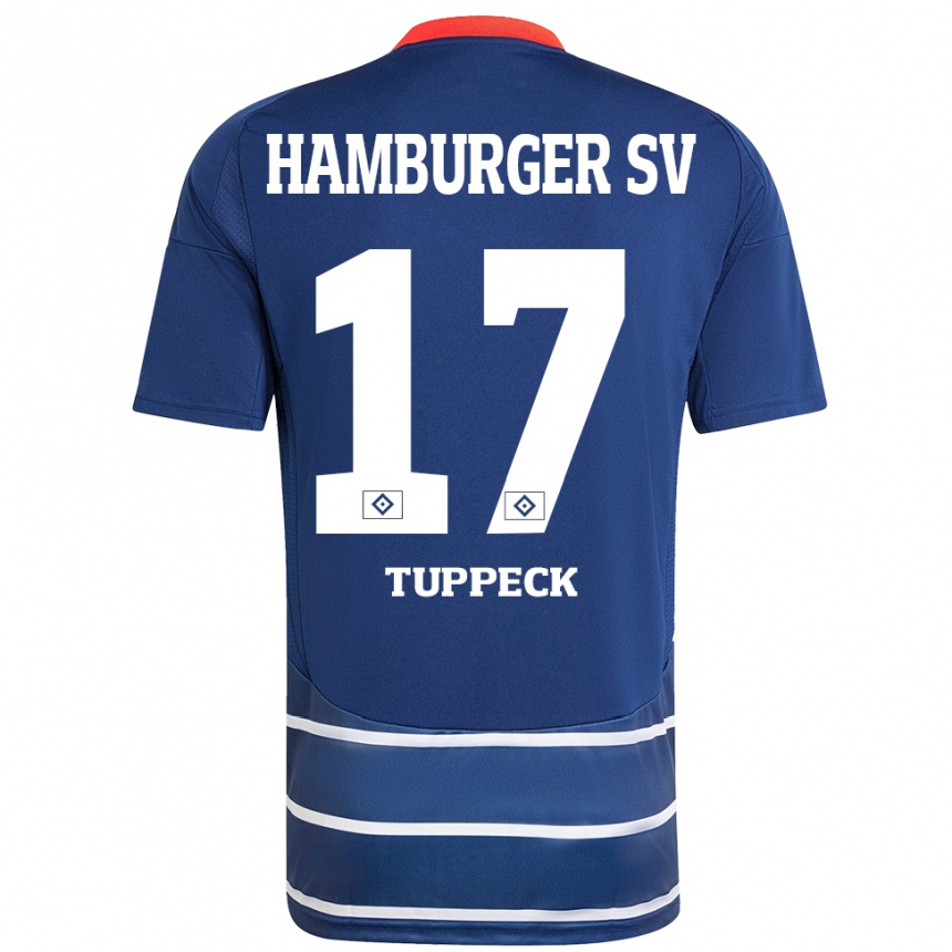 Niño Fútbol Camiseta Niklas Tuppeck #17 Azul Oscuro 2ª Equipación 2024/25 Perú