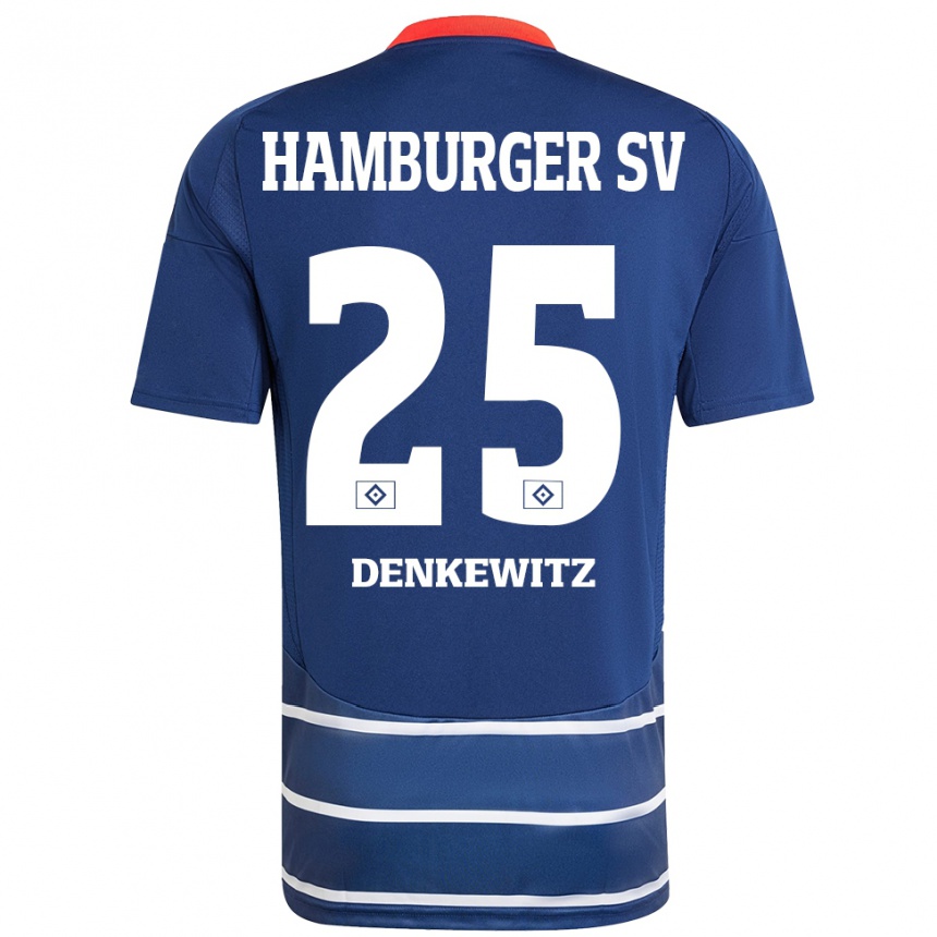 Niño Fútbol Camiseta Nick Denkewitz #25 Azul Oscuro 2ª Equipación 2024/25 Perú