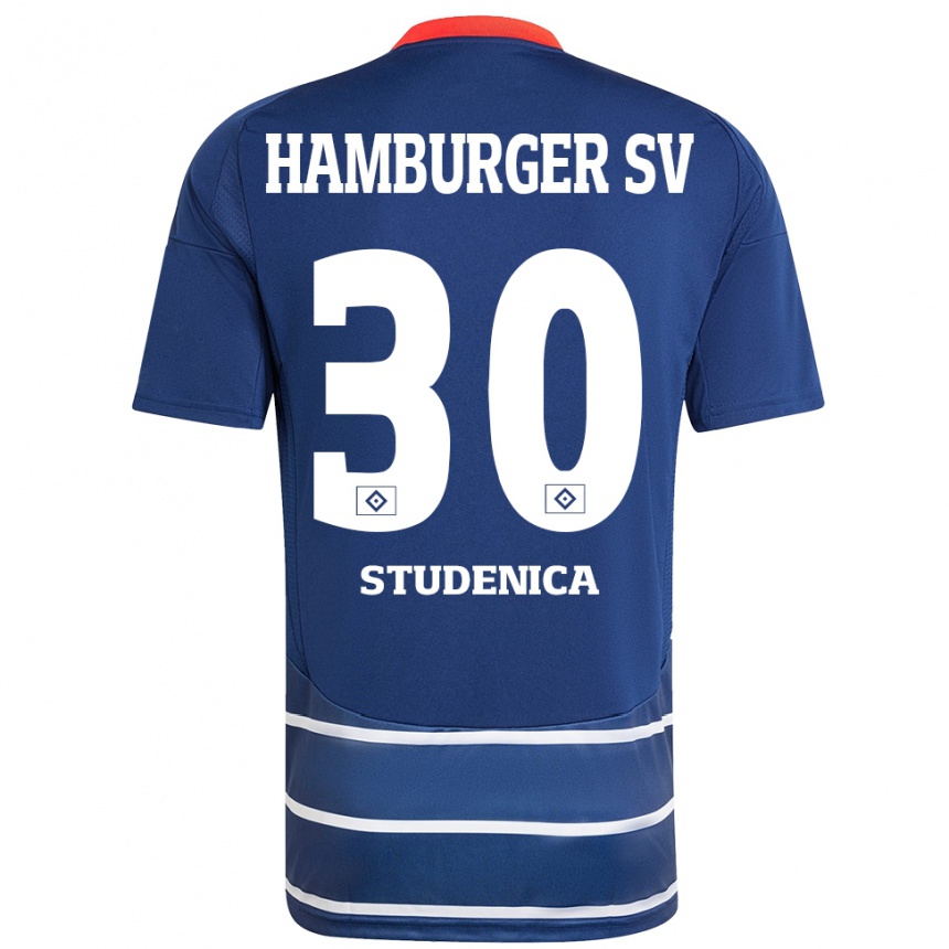 Niño Fútbol Camiseta Aron Studenica #30 Azul Oscuro 2ª Equipación 2024/25 Perú