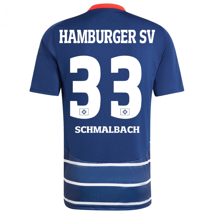 Niño Fútbol Camiseta Sebastian Schmalbach #33 Azul Oscuro 2ª Equipación 2024/25 Perú