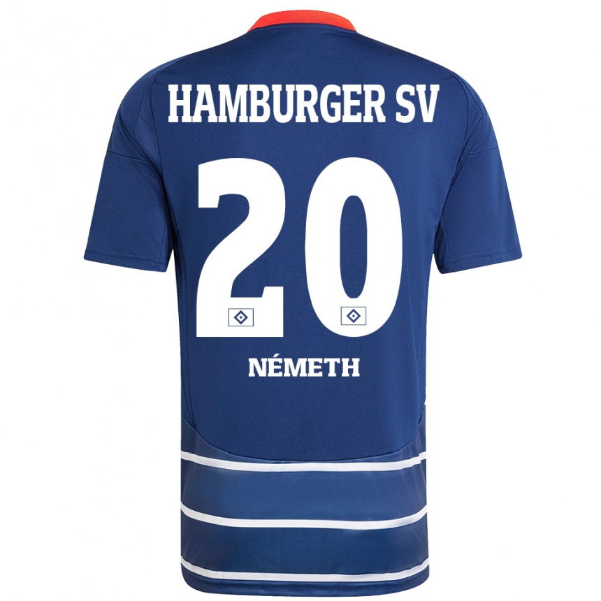 Niño Fútbol Camiseta András Németh #20 Azul Oscuro 2ª Equipación 2024/25 Perú