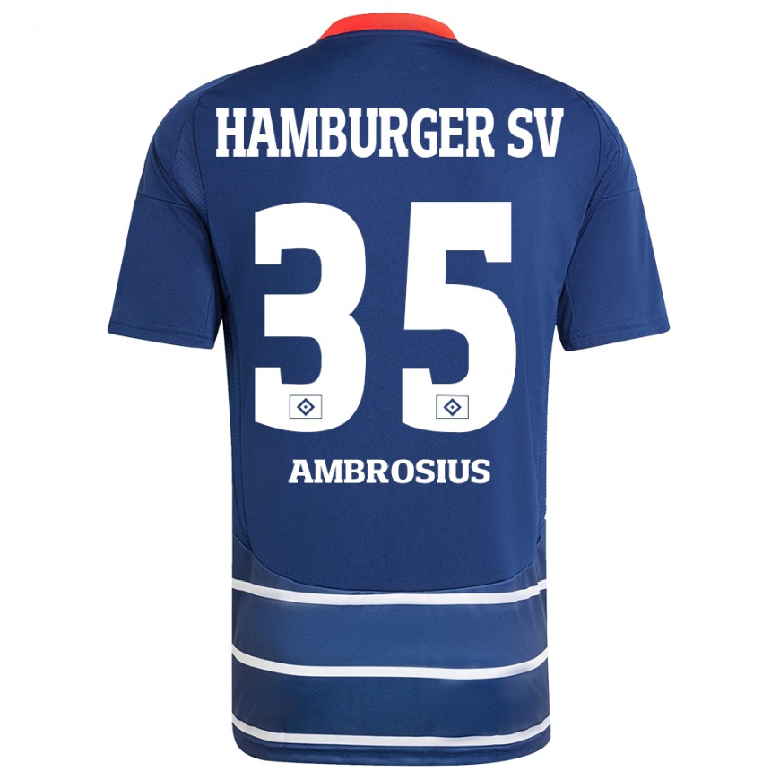 Niño Fútbol Camiseta Stephan Ambrosius #35 Azul Oscuro 2ª Equipación 2024/25 Perú