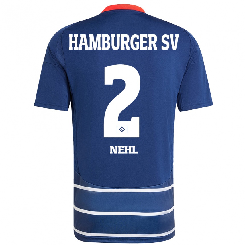 Niño Fútbol Camiseta Julius Nehl #2 Azul Oscuro 2ª Equipación 2024/25 Perú