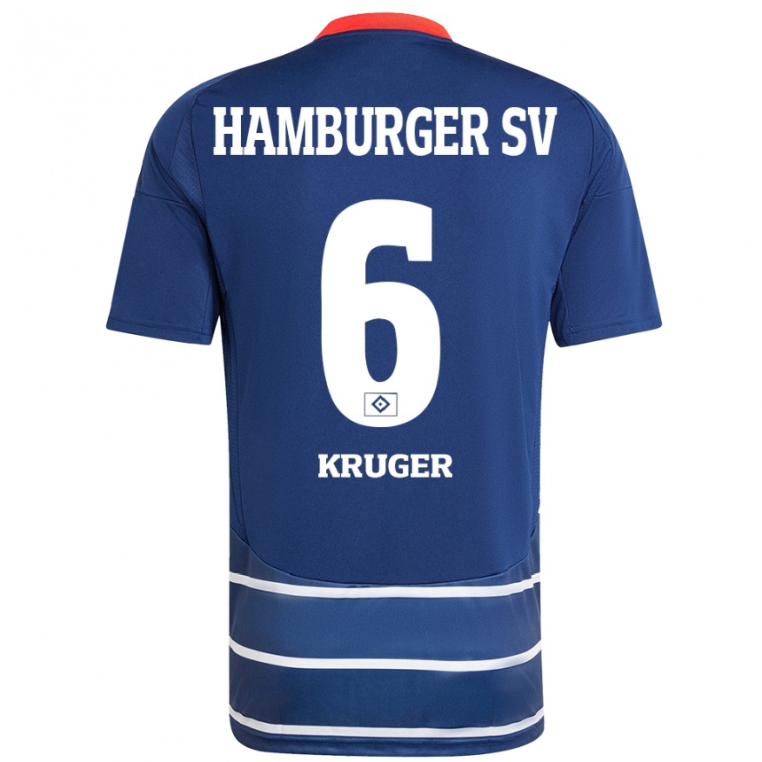 Niño Fútbol Camiseta Artur Krüger #6 Azul Oscuro 2ª Equipación 2024/25 Perú