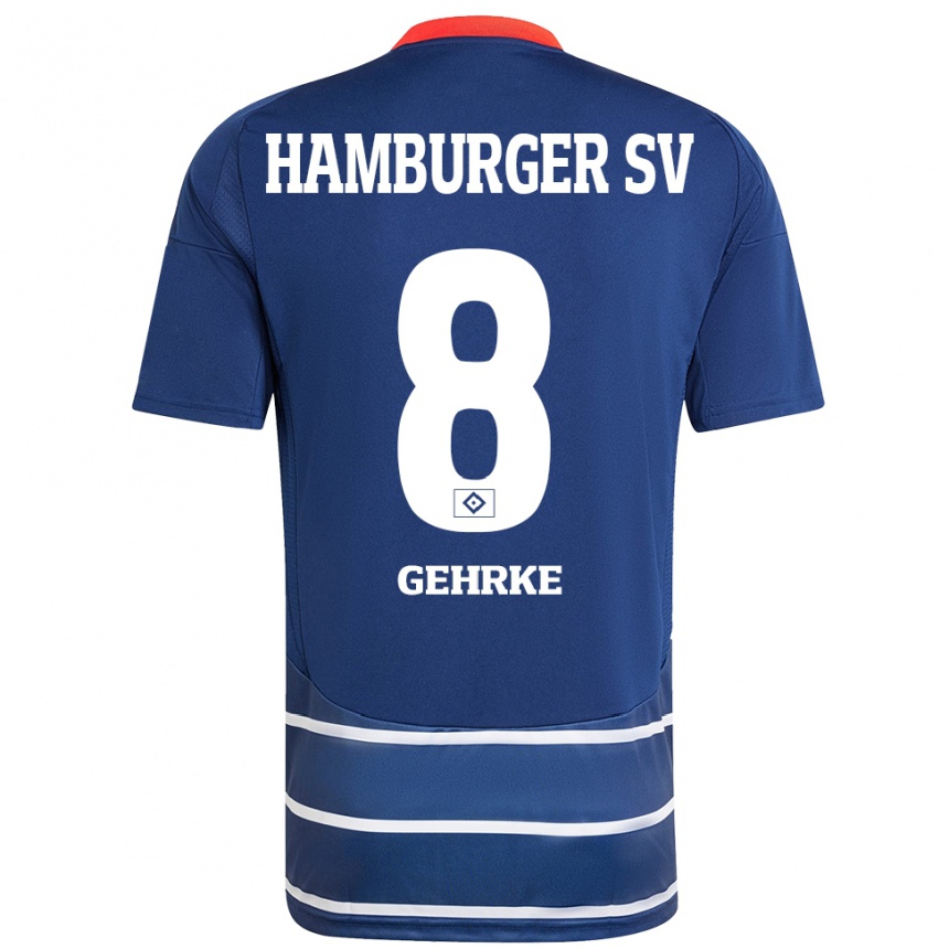 Niño Fútbol Camiseta Stefan Gehrke #8 Azul Oscuro 2ª Equipación 2024/25 Perú