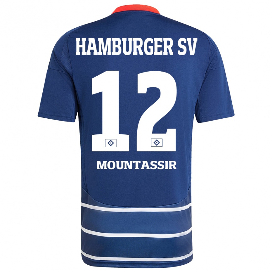 Niño Fútbol Camiseta Youssef Mountassir #12 Azul Oscuro 2ª Equipación 2024/25 Perú