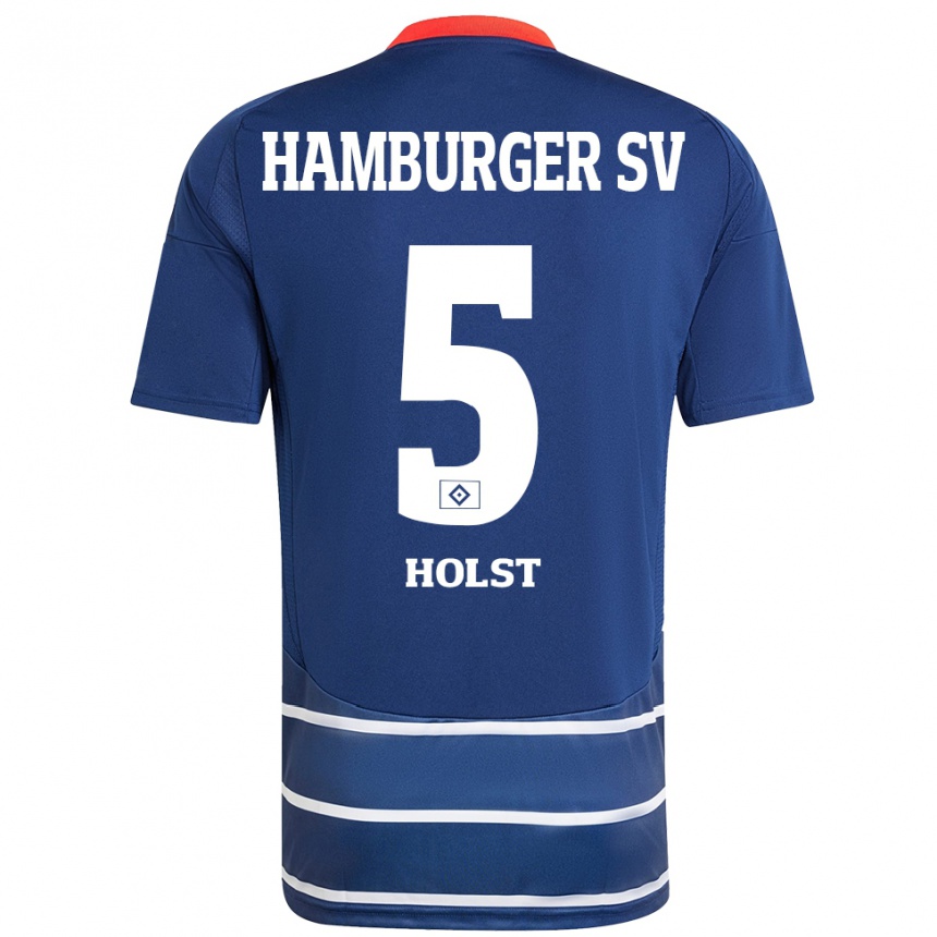 Niño Fútbol Camiseta Evelyn Holst #5 Azul Oscuro 2ª Equipación 2024/25 Perú