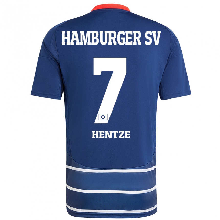 Niño Fútbol Camiseta Tanita-Tammy Hentze #7 Azul Oscuro 2ª Equipación 2024/25 Perú