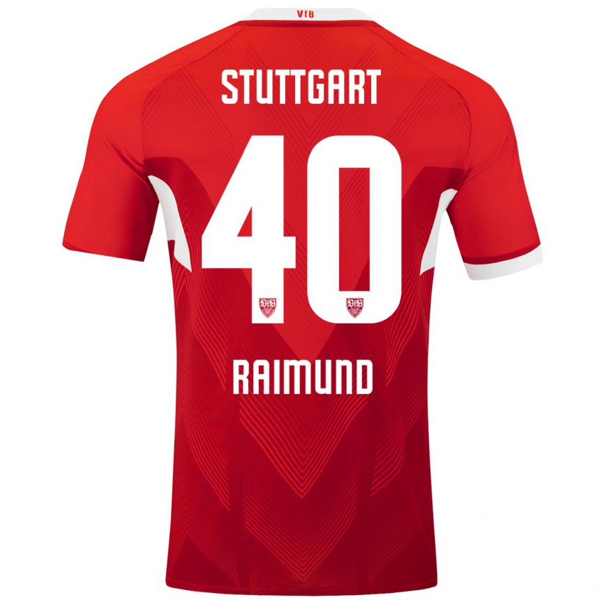 Niño Fútbol Camiseta Luca Raimund #40 Rojo Blanco 2ª Equipación 2024/25 Perú