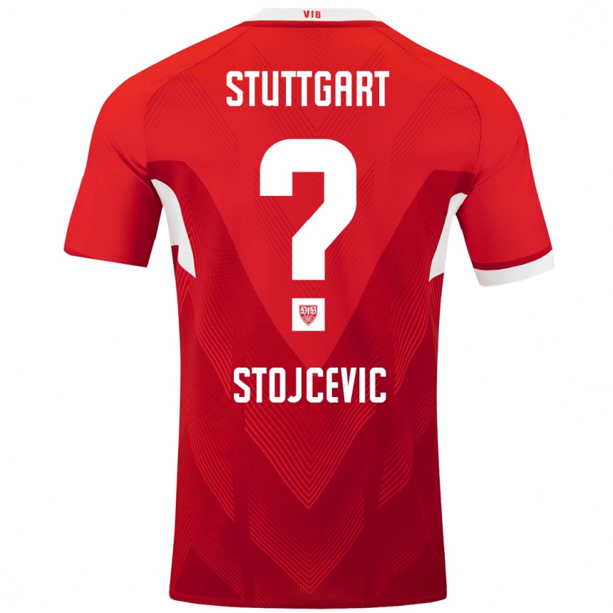 Niño Fútbol Camiseta Martin Stojcevic #0 Rojo Blanco 2ª Equipación 2024/25 Perú