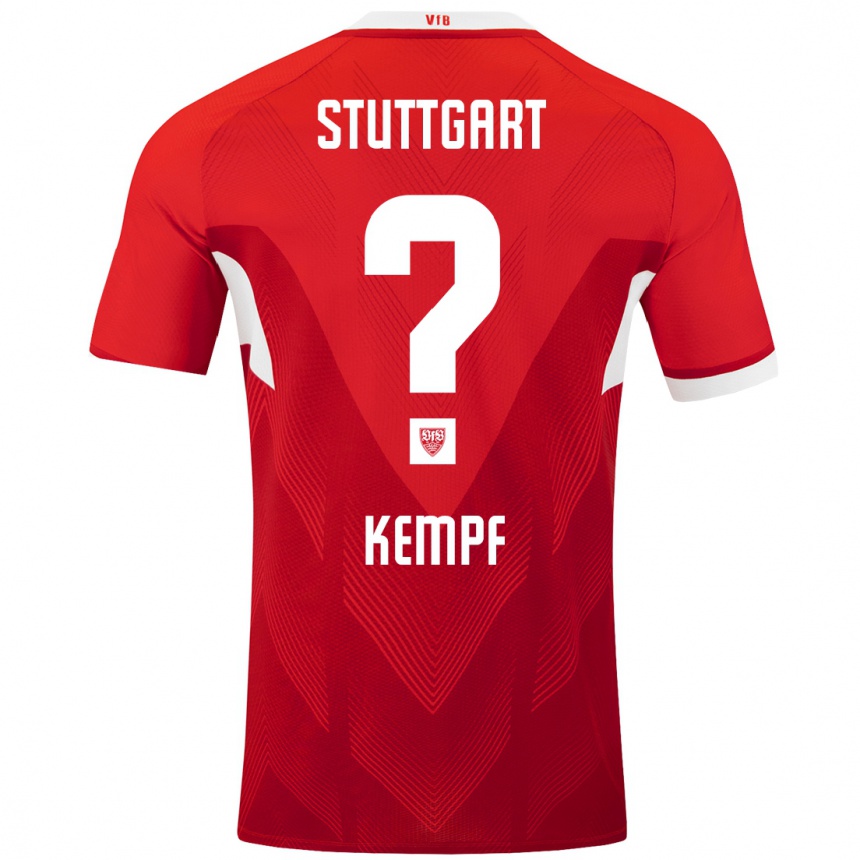 Niño Fútbol Camiseta Karl Kempf #0 Rojo Blanco 2ª Equipación 2024/25 Perú