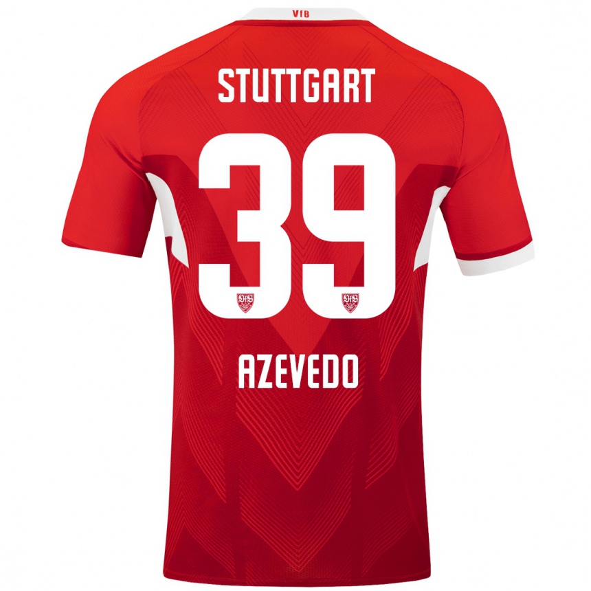 Niño Fútbol Camiseta Alexandre Azevedo #39 Rojo Blanco 2ª Equipación 2024/25 Perú